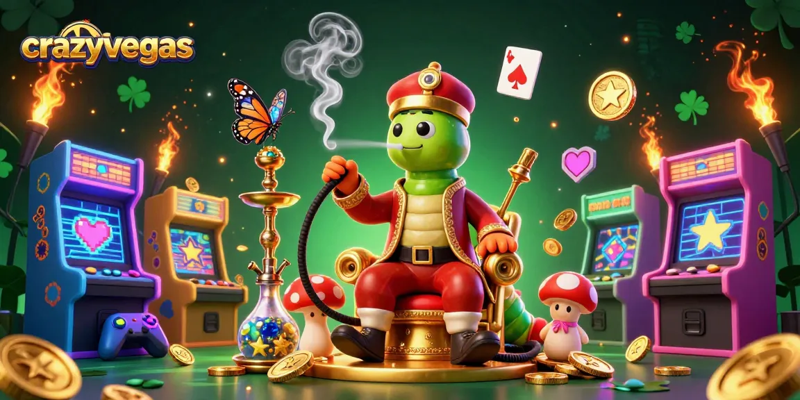 Engage in thrilling gameplay with crazyvegas as the vibrant illustration showcases iconic casino elements and a magical atmosphere.